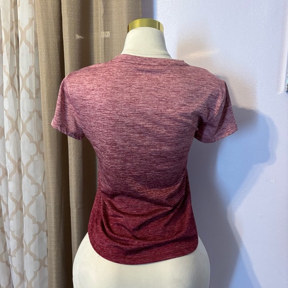 BCG Women's Ombre Burgundy Tee - Picture 2 of 3